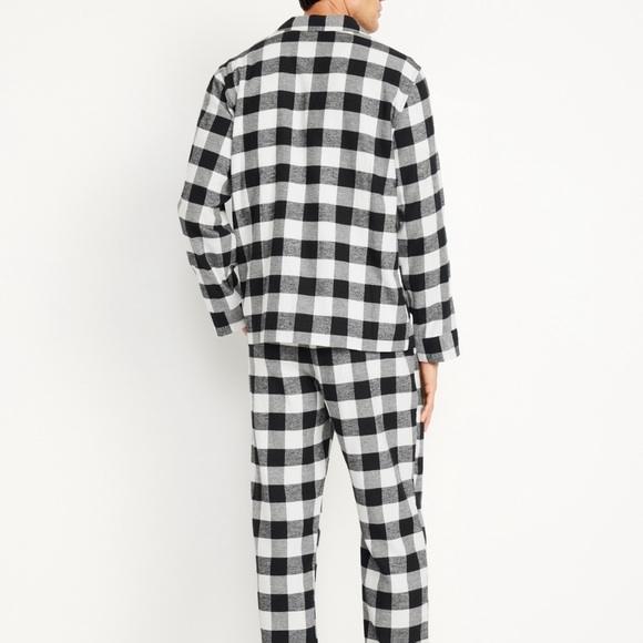 NWT OLD NAVY Flannel Pajama Set COLOR BLACK BUFFALO PLAID SIZE MEDIUM - Picture 2 of 5